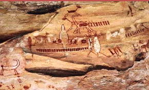 Pintura rupestre de paleolíndios de Lagoa Santa