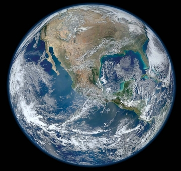 Imagem do planeta Terra visto do espa&ccedil;o