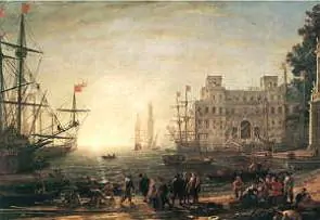 Pintura de um porto francês do século XVII