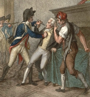Pintura mostrando Robespierre sendo preso