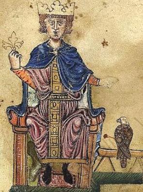 Pintura medieval do rei germânico Frederico II