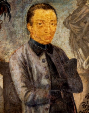 Retrato pintado do rosto de Aleijadinho