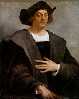 Retrato pintado do navegador italiano Cristóvão Colombo