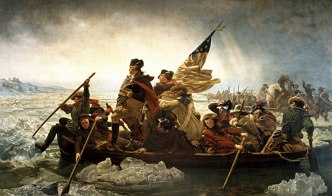 Pintura retratando a Revolu&ccedil;&atilde;o Americana de 1776