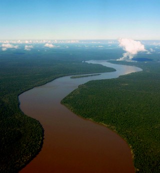 Foto a&eacute;rea do Rio Igua&ccedil;u
