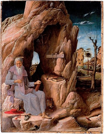 S&atilde;o Jer&ocirc;nimo penitente no deserto (1451), de Andrea Mantegna