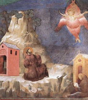São Francisco recebendo os estigmas, pintura de Giotto