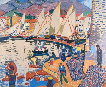 Obra de Derain mostarndo v&aacute;rias velas num lago