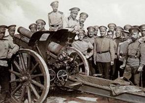 Foto de soldados russos que participaram da Primeira Guerra Mundial