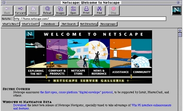 Imagem da tela do navegador de internet Netscape