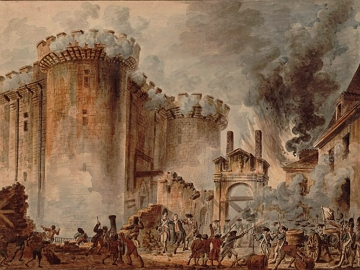 Queda da Bastilha em 14 de julho de 1789.