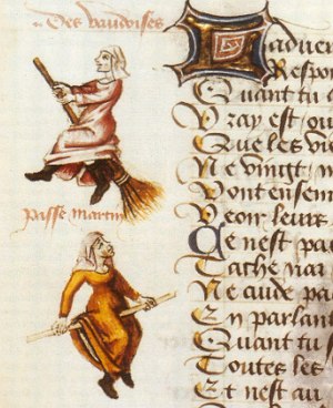 Ilustra&ccedil;&atilde;o medieval mostrando os valdenses como bruxas