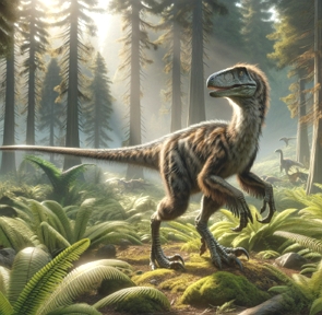 Ilustração de um dinossauro Velociraptor